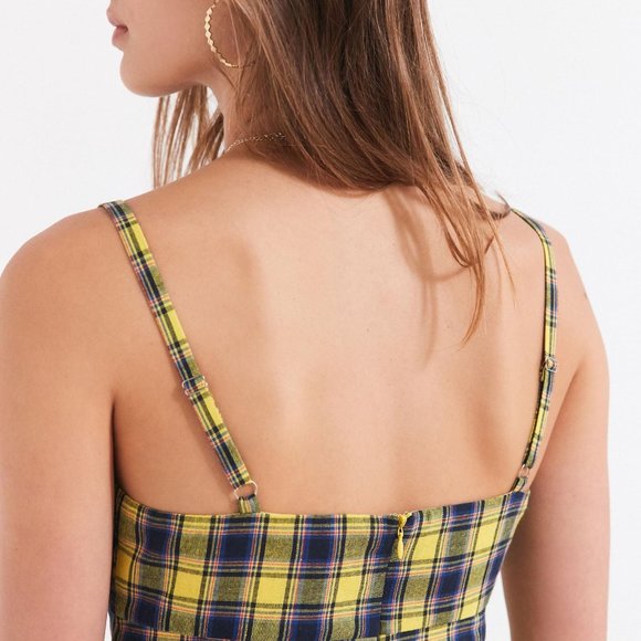 Urban Outfitters Yellow Plaid Dress Size M - Picture 7 of 10